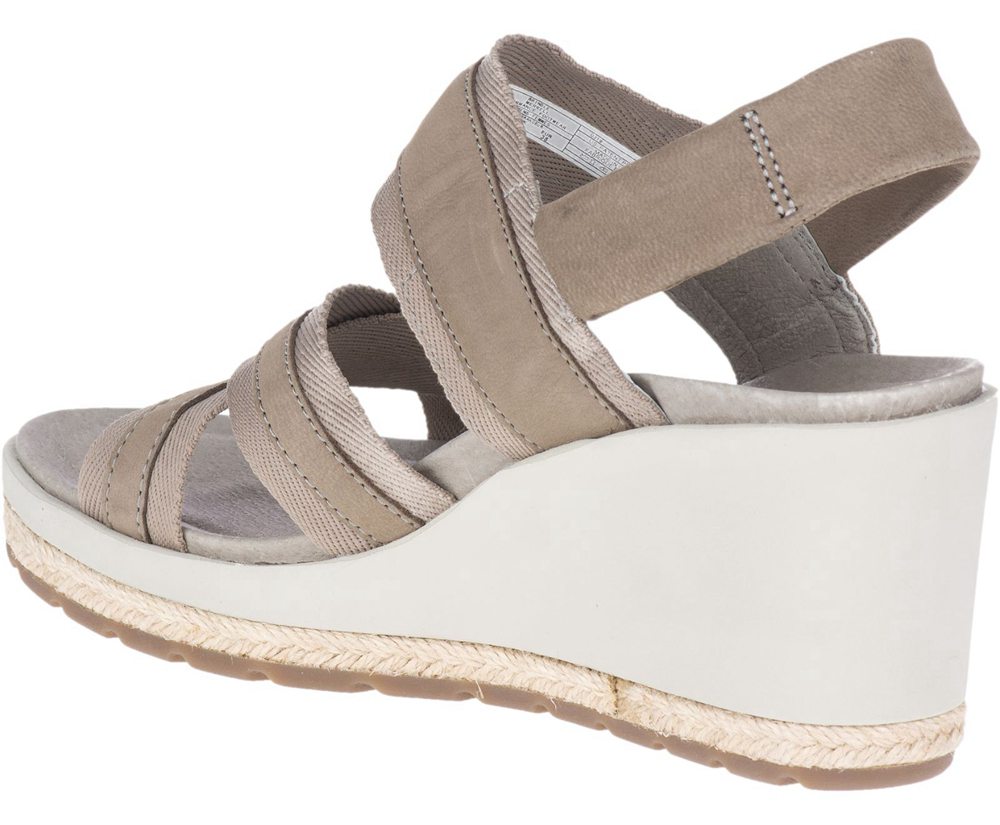 Sandały Merrell Damskie Szare - Kaiteri Wedge Strap - 725904-ADX